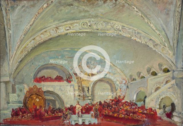 Stage design for the opera Sadko by N. Rimsky-Korsakov, 1935. Creator: Fyodor Fyodorovsky.