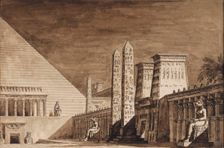 Stage design for the opera Semiramide by Gioachino Rossini, 1823