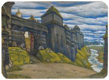 Stage design for the opera Prince Igor by A. Borodin. Artist: Roerich, Nicholas (1874-1947)