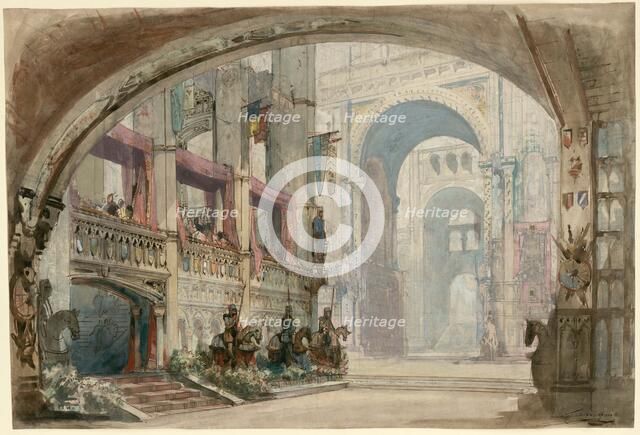 Stage design for the Opera "Robert Bruce" by Gioachino Rossini, 1846. Creator: Cambon, Charles-Antoine (1802-1875).