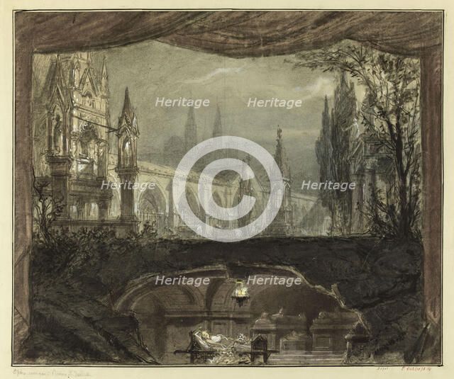 Stage design for the opera Roméo et Juliette by Ch. Gounod, ca 1866. Creator: Chaperon, Philippe (1823-1906).