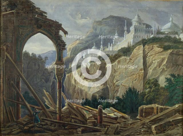 Stage design for the opera Ruslan and Lyudmila by M. Glinka, 1842. Artist: Roller, Andreas Leonhard (1805-1891)