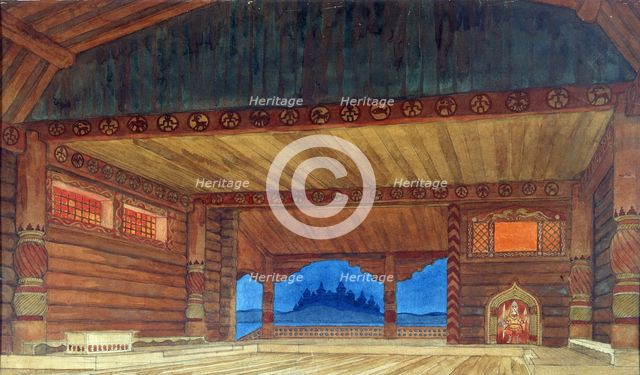Stage design for the opera Ruslan and Lyudmila by  M. Glinka, 1913. Artist: Bilibin, Ivan Yakovlevich (1876-1942)
