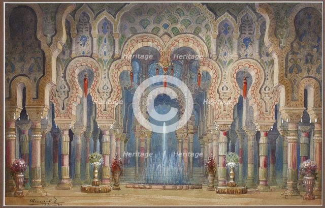 Stage design for the opera Ruslan and Lyudmila by M. Glinka.