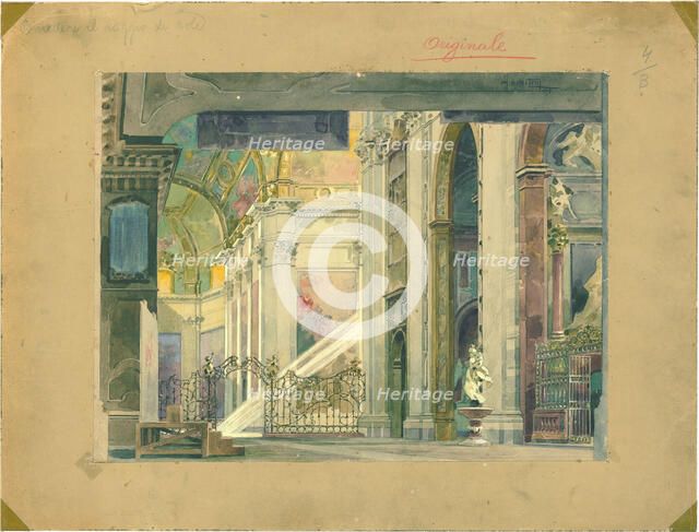 Stage design for the opera Tosca by Giacomo Puccini, 1899. Creator: Hohenstein, Adolfo (1854-1928).