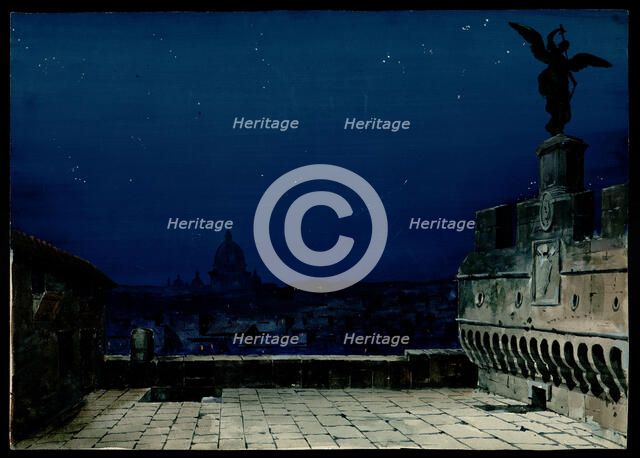 Stage design for the Opera Tosca by Giacomo Puccini. Creator: Bazzani, Luigi (1836-1927).