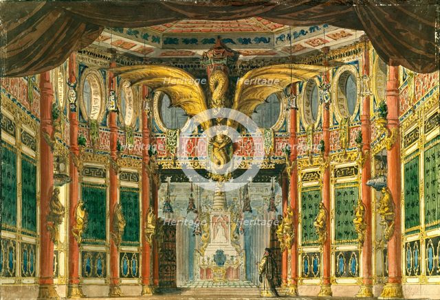Stage design for the opera The Bronze Horse by D. Auber, 1837. Artist: Roller, Andreas Leonhard (1805-1891)