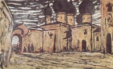 Stage design for the opera The Pskov Maiden by N. Rimsky-Korsakov, ca 1901. Creator: Golovin, Alexander Yakovlevich (1863-1930)