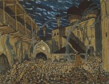 Stage design for the opera The Pskov Maiden by N. Rimsky-Korsakov, ca 1901. Creator: Golovin, Alexander Yakovlevich (1863-1930)