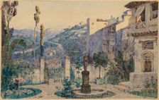Stage design for the opera The scarlet Rose by N. Krotkov