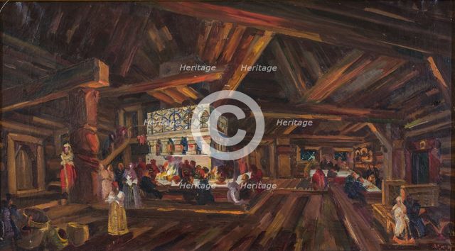 Stage design for the opera The Tsar's Bride by N. Rimsky-Korsakov, 1931. Creator: Fyodor Fyodorovsky.