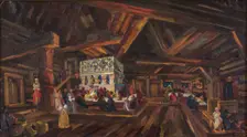 Stage design for the opera The Tsar's Bride by N. Rimsky-Korsakov, 1931. Creator: Fyodor Fyodorovsky