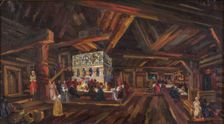 Stage design for the opera The Tsar's Bride by N. Rimsky-Korsakov, 1931. Creator: Fyodor Fyodorovsky