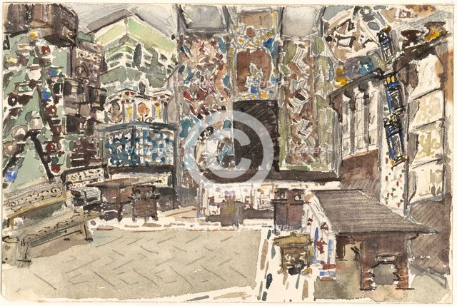 Stage design for the opera The Tsar's Bride by N. Rimsky-Korsakov.