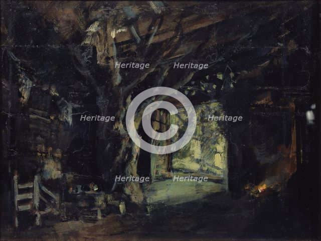 Stage design for the opera The Valkyrie by R. Wagner, 1919. Artist: Korovin, Konstantin Alexeyevich (1861-1939)