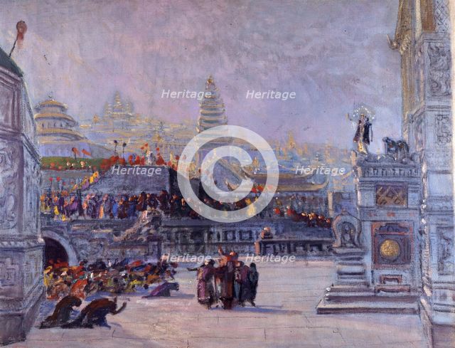Stage design for the opera Turandot by Giacomo Puccini, 1926. Creator: Chini, Galileo (1873-1956).