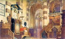 Stage design for the opera Uriel Acosta by Valentina Serova, 1885. Artist: Vasilij Dmitrievic Polenov