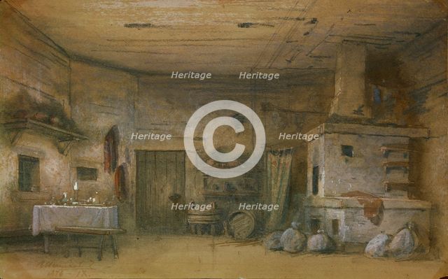 Stage design for the opera Vakula the Smith by P. Tchaikovsky, 1876. Artist: Shishkov, Matvei Andreyevich (1832-1897)