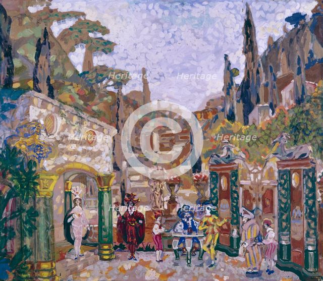 Stage design for the play "The Carnival of Life" by G. Boillet, 1915.