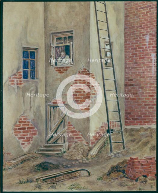 Stage design for the play The Lower Depths by M. Gorky, 1902. Artist: Simov, Viktor Andreyevich (1858-1935)