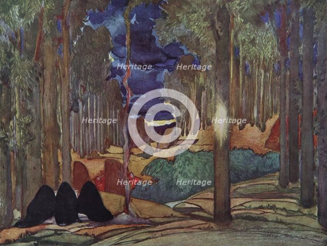 Stage design for the play The Martyrdom of St. Sebastian by Gabriele D'Annuzio, 1922. Artist: Bakst, Léon (1866-1924)