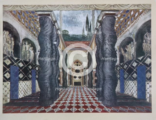 Stage design for the play The Martyrdom of St. Sebastian by Gabriele D'Annuzio, 1922. Artist: Bakst, Léon (1866-1924)
