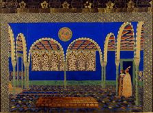 Stage design for the play "The Martyrdom of St. Sebastian" by Gabriele D'Annuzio, 1911. Creator: Bakst; Léon (1866-1924)