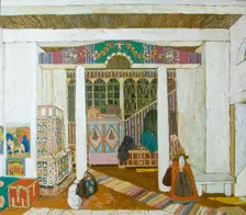 Stage design for the play The Storm by Alexander Ostrovsky, 1916. Artist: Aleksandr Golovin