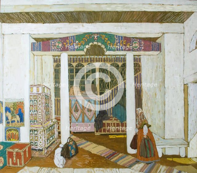 Stage design for the play 'The Storm', by Alexander Ostrovsky, 1916.  Artist: Aleksandr Golovin