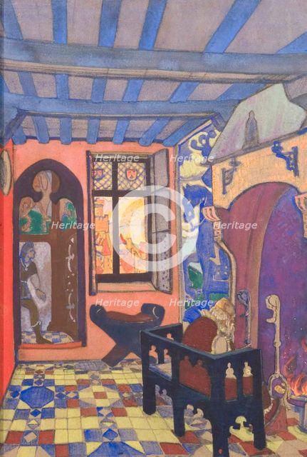 Stage design for the the theatre play Princess Maleine by M. Maeterlinck, 1913.