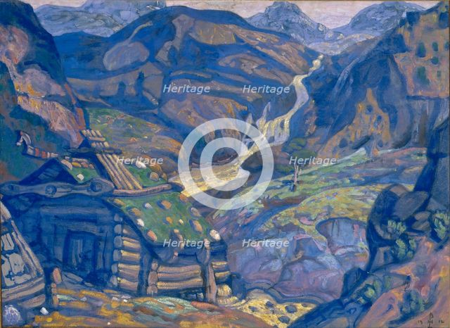 Stage design for the theatre play Peer Gynt by H. Ibsen, 1912. Artist: Roerich, Nicholas (1874-1947)