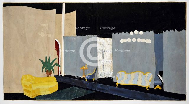 Stage design for the theatre play The Lady of the Camellias by Alexandre Dumas, 1934. Creator: Leistikow, Ivan (Johannes) (active 1930s).