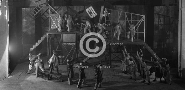 Stage design for the theatre play The Magnanimous Cuckold (Le Cocu Magnifique) by F. Crommelynck, 19 Creator: Popova, Lyubov Sergeyevna (1889-1924).