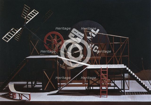 Stage design for the theatre play The Magnificent Cuckold (Le Cocu Magnifique) by F. Crommelynck. Artist: Popova, Lyubov Sergeyevna (1889-1924)