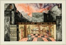 Stage design for the Tragedy Die Nibelungen by Friedrich Hebbel, ca 1934. Creator: Müller, Traugott (1895-1944)