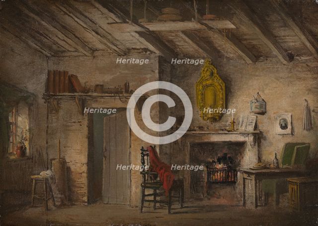 Stage Design for Heart of Midlothian; Deans' Cottage, ca. 1819. Creator: Alexander Nasmyth.