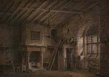 Stage Design for Heart of Midlothian; The Tolbooth, ca. 1819. Creator: Alexander Nasmyth