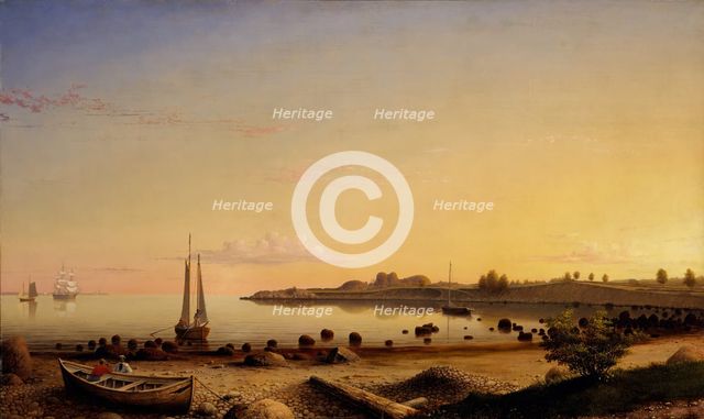 Stage Fort across Gloucester Harbor, 1862. Creator: Fitz Hugh Lane.