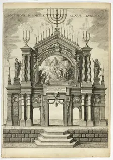 Stage in Memory of Isabella Clara Eugenia, plate 24 from Casperius Gevartius, Pompa Introi..., 1642. Creator: Theodoor van Thulden