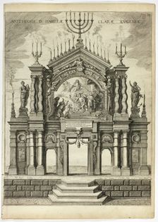 Stage in Memory of Isabella Clara Eugenia, plate 24 from Casperius Gevartius, Pompa Introi..., 1642. Creator: Theodoor van Thulden