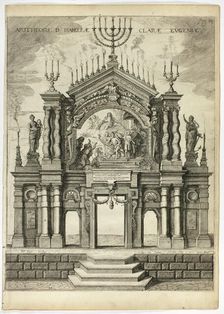 Stage in Memory of Isabella Clara Eugenia, plate 24 from Casperius Gevartius, Pompa Introi..., 1642. Creator: Theodoor van Thulden