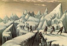 Stage in the ascent of Mont Blanc, c1853, (1946). Creator: George Baxter