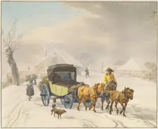 Stagecoach in Winter, c1798. Creator: Wilhelm von Kobell