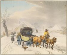 Stagecoach in Winter, c1798. Creator: Wilhelm von Kobell