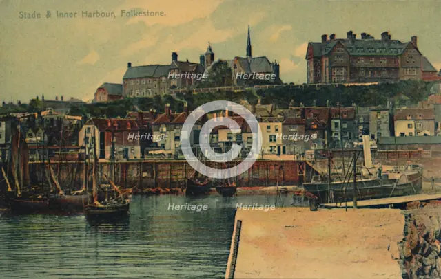 'Stade & Inner Harbour, Folkestone', late 19th-early 20th century. Artist: Unknown.