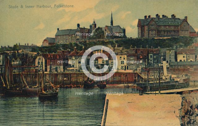 'Stade & Inner Harbour, Folkestone', late 19th-early 20th century. Artist: Unknown.