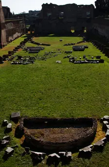 Stadium of Domitian, Imperial Palace, Palatine Hill, Rome, Italy, 51-96 AD (2009). Creator: LTL