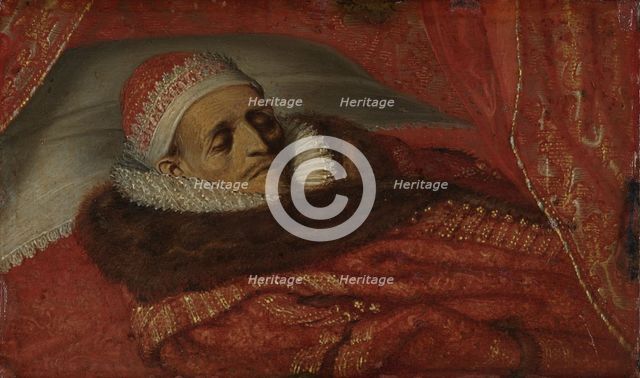 Stadtholder Prince Maurice Lying in State, c.1625. Creator: Adriaen van de Venne.