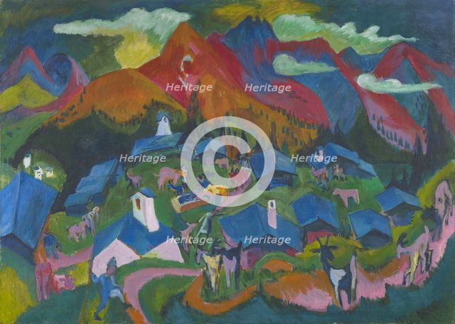 Stafelalp, Return of the Animals, 1919. Creator: Ernst Kirchner.