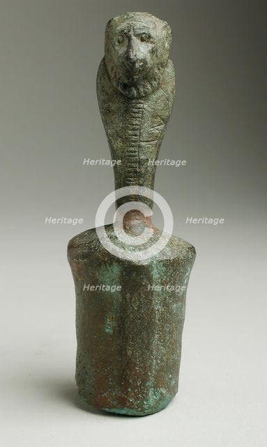 Staff Finial with Lioness Headed Cobra, Probably Ptolemaic Period (332-30 BCE). Creator: Unknown.